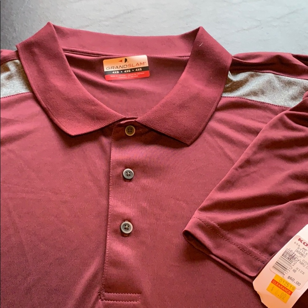 Grand Slam 4xB polo shirt burgundy NWT